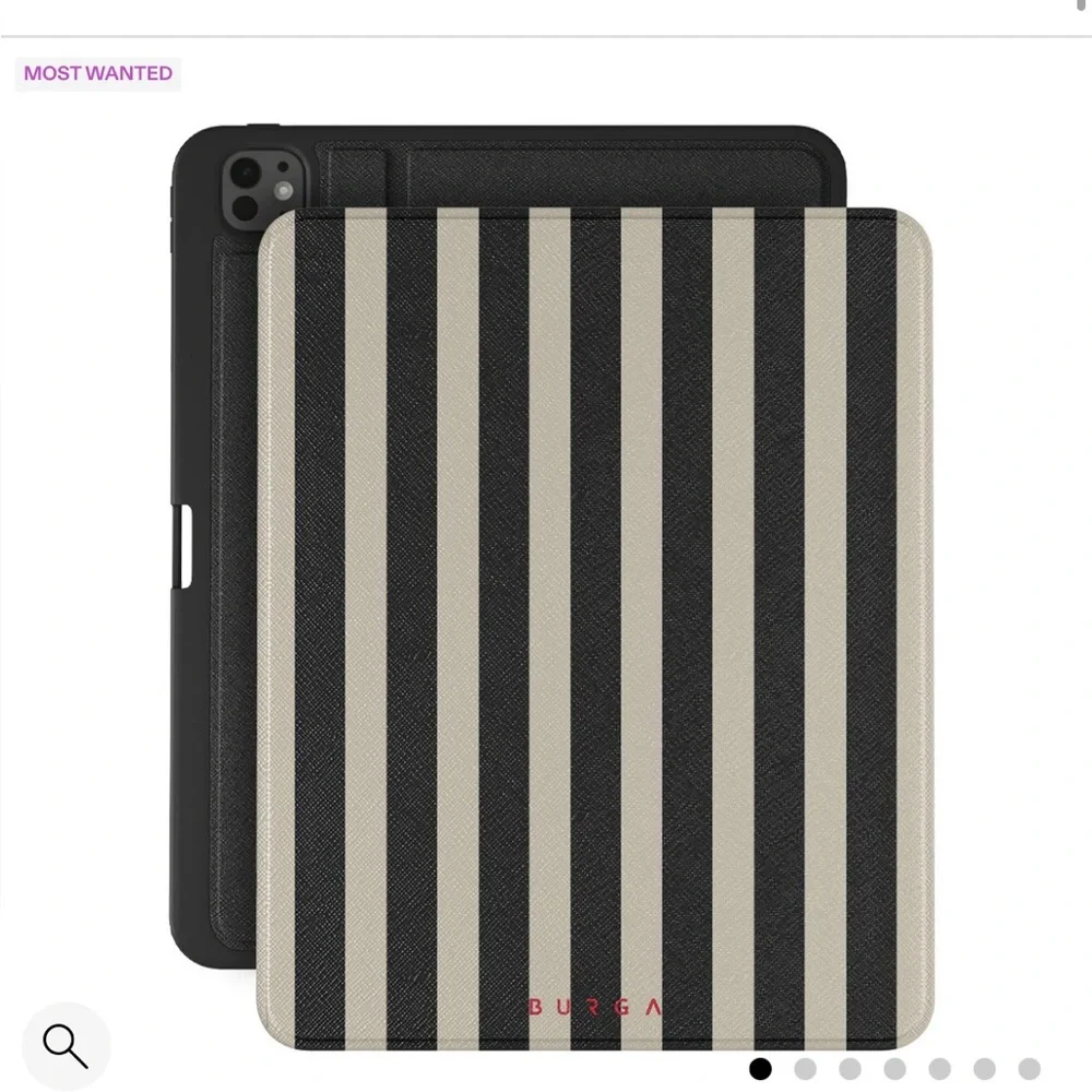 Black and Gray Striped Tablet Sleeve
